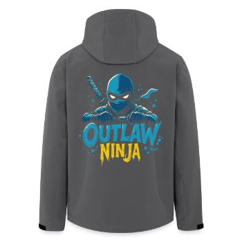 Conception de dessin animé ninja hors-la-loi - Veste softshell homme en polyester recyclé Stanley/Stella - noir - Dos - AI Model Male 185 light (185cm)