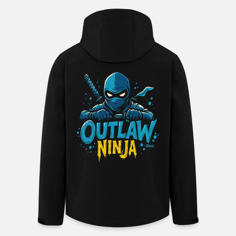 Outlaw Ninja Cartoon Design - Recycelte Männer Softshell-Jacke von Stanley/Stella - Schwarz
