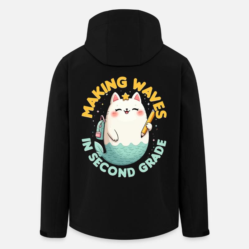 Mermaid Making Waves In Second Grade - Men’s Recycled Softshell Jacket by Stanley/Stella - black