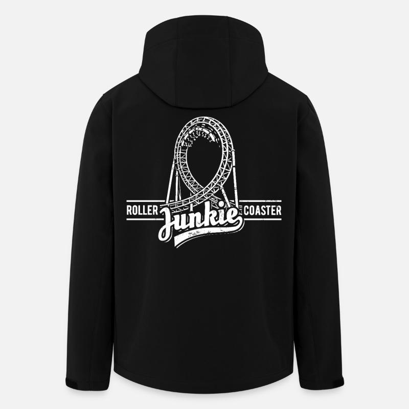 Rollercoaster Junkie - Roller Coaster - Looping - Men’s Recycled Softshell Jacket by Stanley/Stella - black