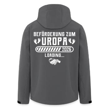 Uropa 2026 Schwangerschaft verkünden Urgroßvater - Recycelte Männer Softshell-Jacke von Stanley/Stella - Anthrazit - Hinten - AI Model Male 185 light (185cm)