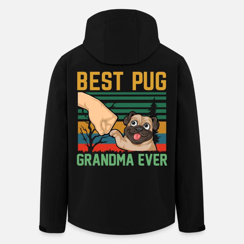 Mops-Oma - Recycelte Männer Softshell-Jacke von Stanley/Stella - Schwarz