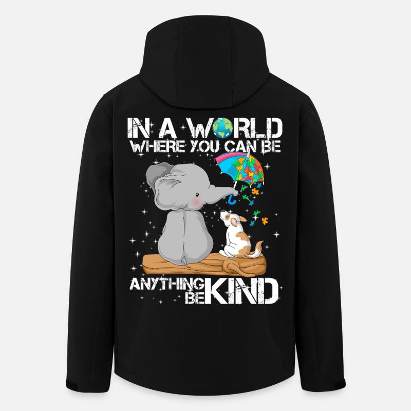 Autism Awareness Elephant Dog - Men’s Recycled Softshell Jacket by Stanley/Stella - black