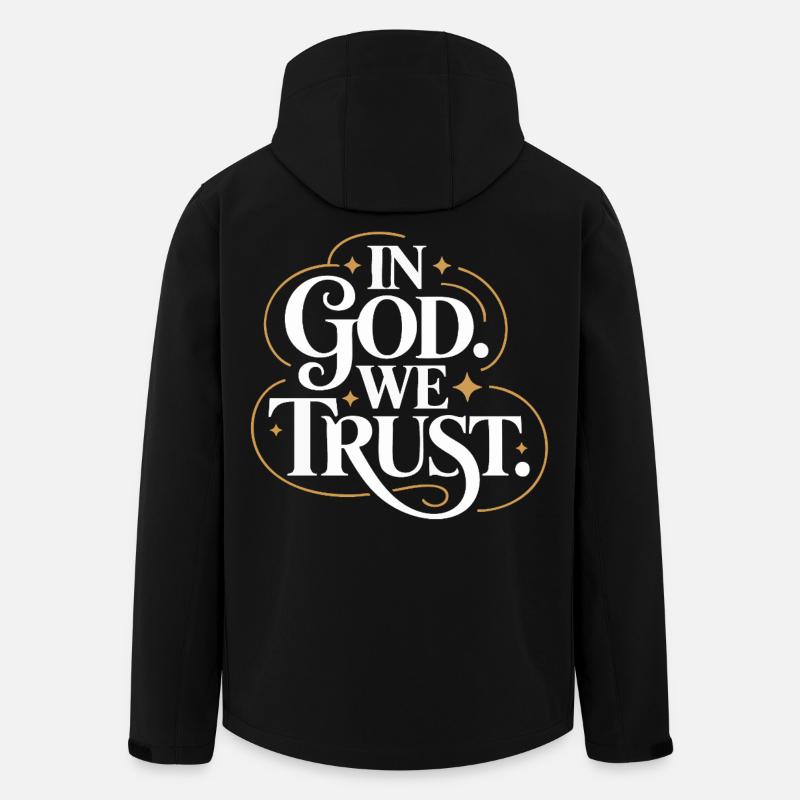In God We Trust Design - Recycelte Männer Softshell-Jacke von Stanley/Stella - Schwarz