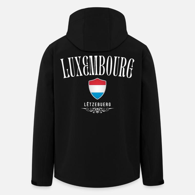 Luxembourg flag, made in Luxembourg - Men’s Recycled Softshell Jacket by Stanley/Stella - black