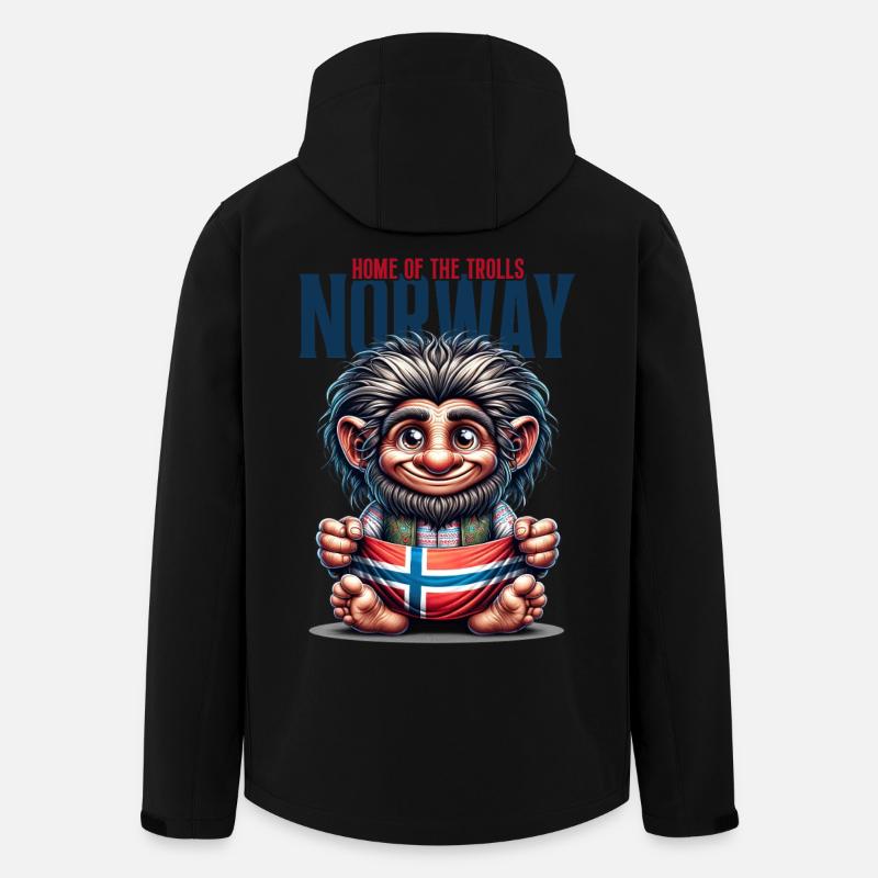Norwegischer Troll mit Flagge - Recycelte Männer Softshell-Jacke von Stanley/Stella - Schwarz