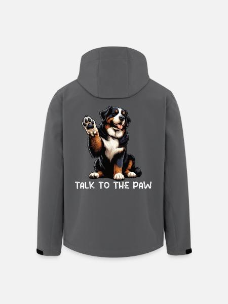 Tal med poten Berner Sennenhund Sennenhunde - Stanley/Stella herre softshelljakke i genanvendt polyester - sort