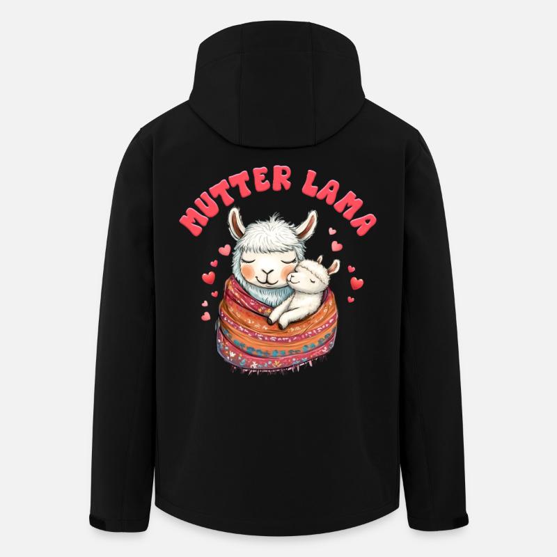 Bientôt maman MAMAN LAMA MÈRE Drôle - Veste softshell homme en polyester recyclé Stanley/Stella - noir