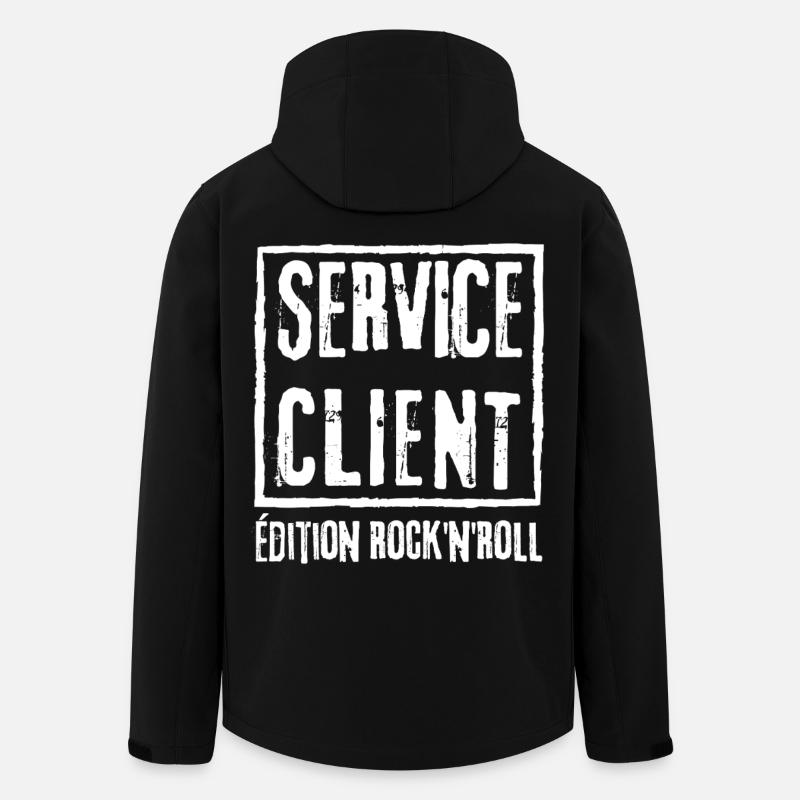 SERVICE CLIENT Edition Rock N Roll - Veste softshell homme en polyester recyclé Stanley/Stella - noir