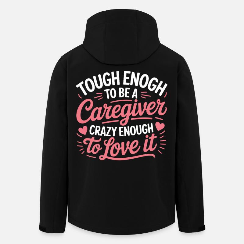 Caregiver Pride Script Pink - Men’s Recycled Softshell Jacket by Stanley/Stella - black