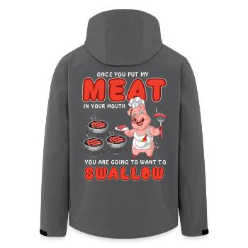 Funny Pork Pig Grilling BBQ Shirt – Adult Humor - Men’s Recycled Softshell Jacket by Stanley/Stella - black - Back - AI Model Male 185 light (185cm)