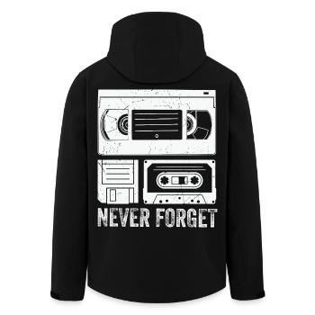 Vintage Cassette Tape Never Forget - Recycelte Männer Softshell-Jacke von Stanley/Stella - Schwarz - Hinten - AI Model Male 185 light (185cm)