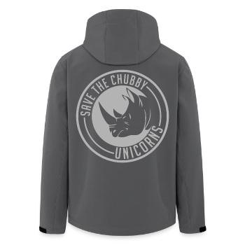 Retten Sie das Mollige Einhorn-Logo - Recycelte Männer Softshell-Jacke von Stanley/Stella - Schwarz - Hinten - AI Model Male 185 light (185cm)