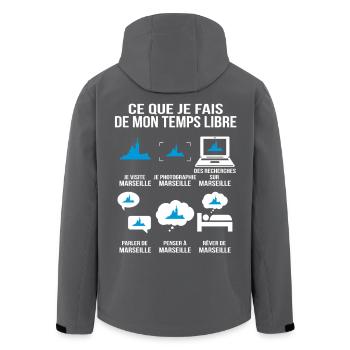 Ce que je fais de mon temps libre – Marseille - Veste softshell homme en polyester recyclé Stanley/Stella - noir - Dos - AI Model Male 185 light (185cm)