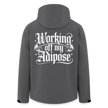 Workout Design mit Hantel - Recycelte Männer Softshell-Jacke von Stanley/Stella - Schwarz - Hinten - AI Model Male 185 light (185cm)