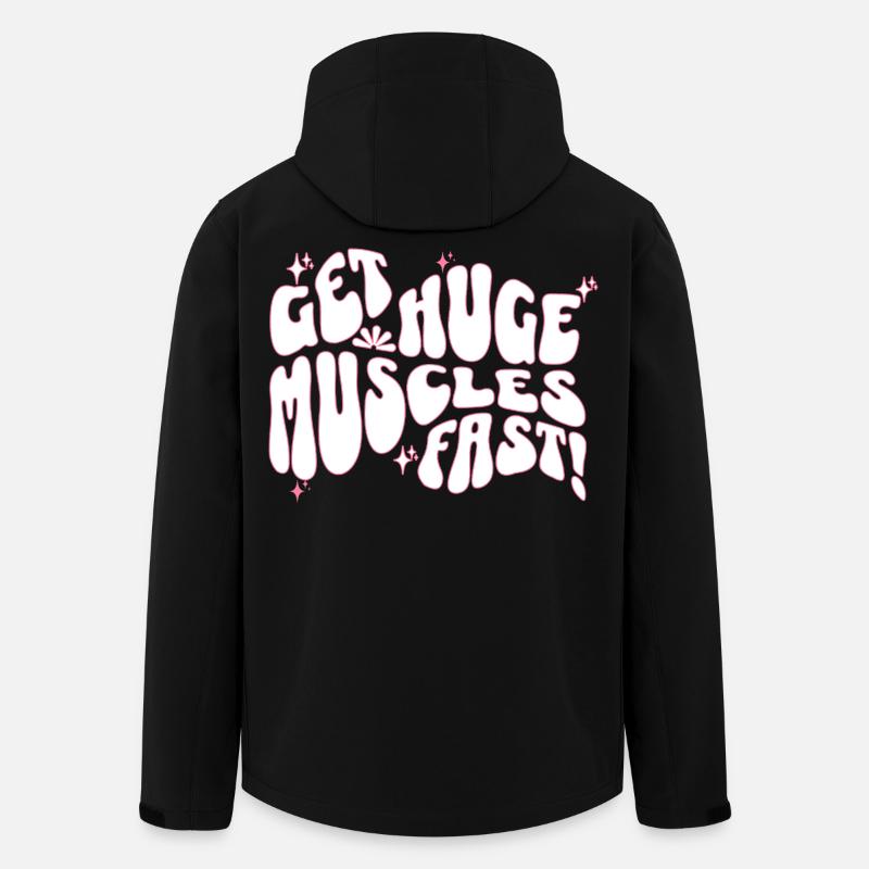 Big Muscles Fun Slogan Design - Veste softshell homme en polyester recyclé Stanley/Stella - noir