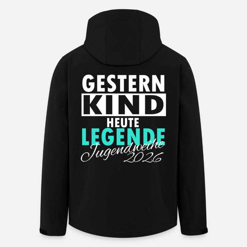 Jugendweihe 2026 Gestern Kind Heute Legende - Recycelte Männer Softshell-Jacke von Stanley/Stella - Schwarz