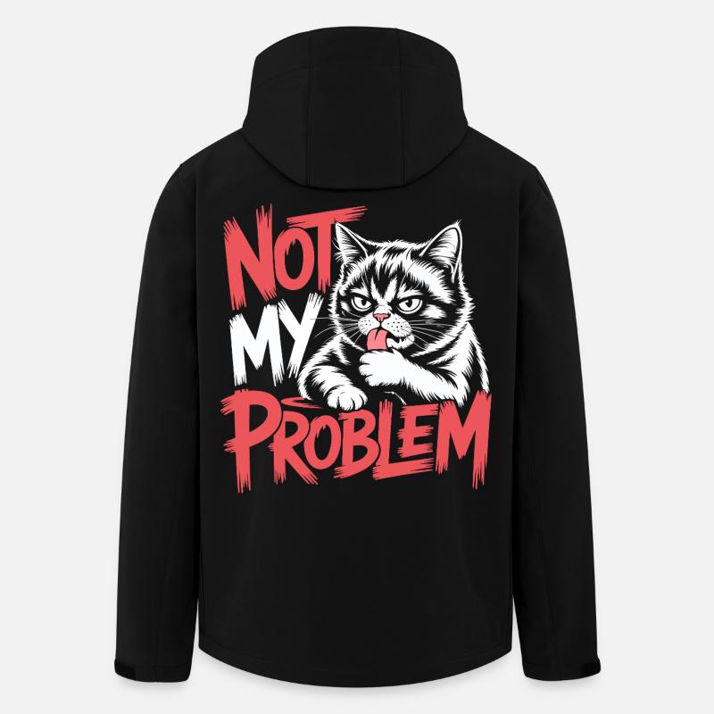 Not My Problem Cat - Men’s Recycled Softshell Jacket by Stanley/Stella - black