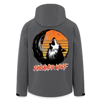 Wolf Spirit EINSAMER WOLF Retro Lustiges - Recycelte Männer Softshell-Jacke von Stanley/Stella - Schwarz - Hinten - AI Model Male 185 light (185cm)