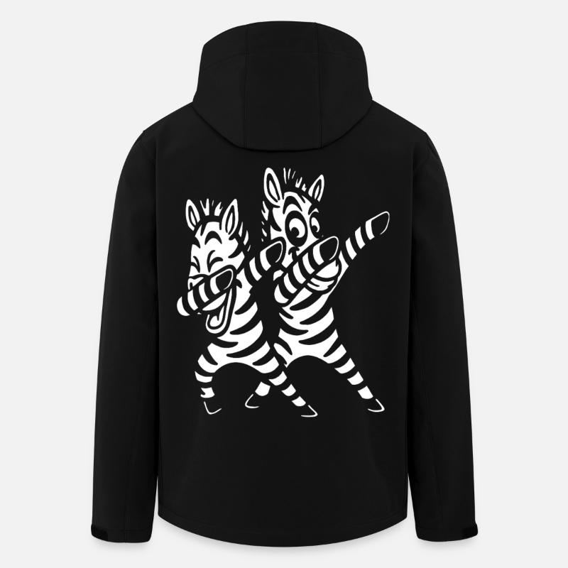 Dabbing Zèbres Dansant - Veste softshell homme en polyester recyclé Stanley/Stella - noir