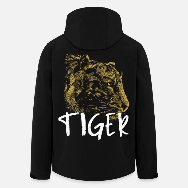 Eleganter und wilder Tiger - Recycelte Männer Softshell-Jacke von Stanley/Stella - Schwarz