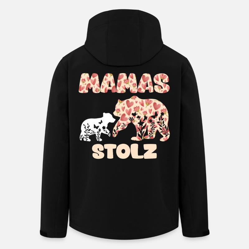 Expectant mother MAMA'S PROUD Funny - Men’s Recycled Softshell Jacket by Stanley/Stella - black