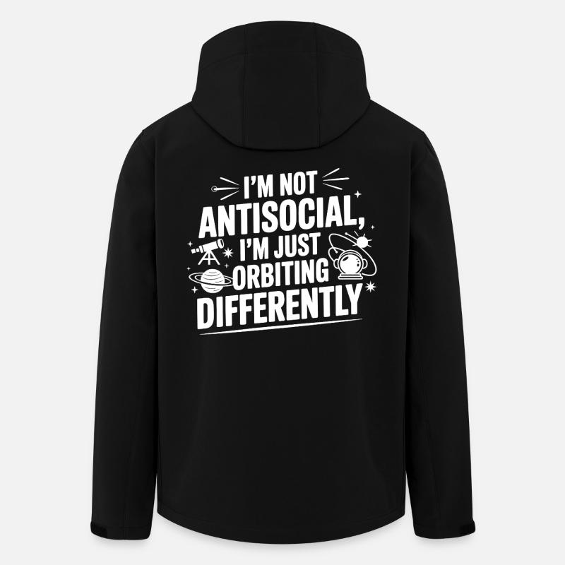 Nicht asozial, nur anders umkreisend - Recycelte Männer Softshell-Jacke von Stanley/Stella - Schwarz
