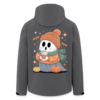 Ghost Cute Halloween Autumn - Men’s Recycled Softshell Jacket by Stanley/Stella - black - Back - AI Model Male 185 light (185cm)