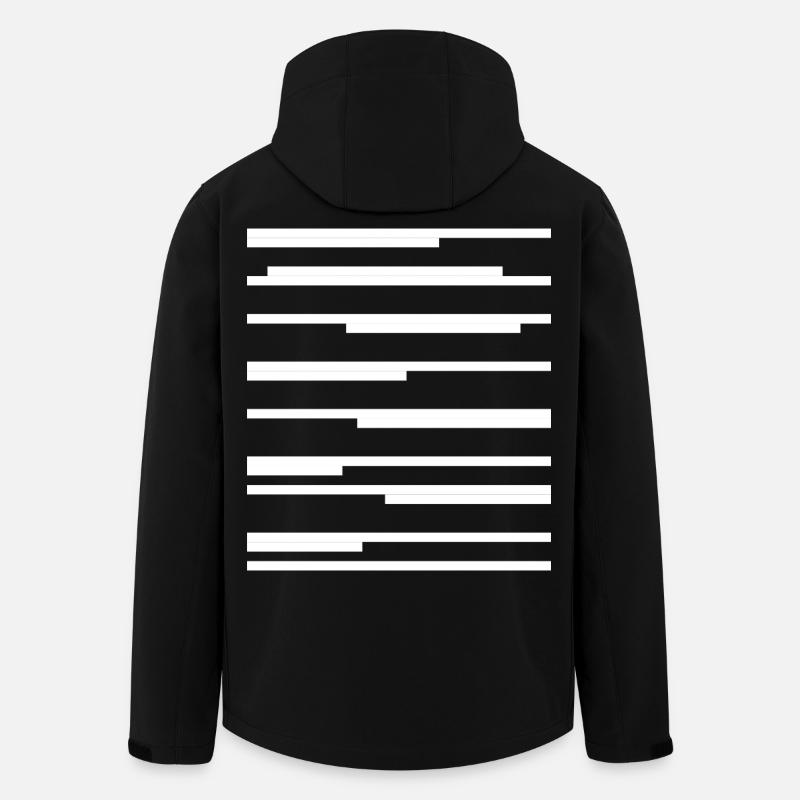 Design mit geometrischen Linien - Recycelte Männer Softshell-Jacke von Stanley/Stella - Schwarz