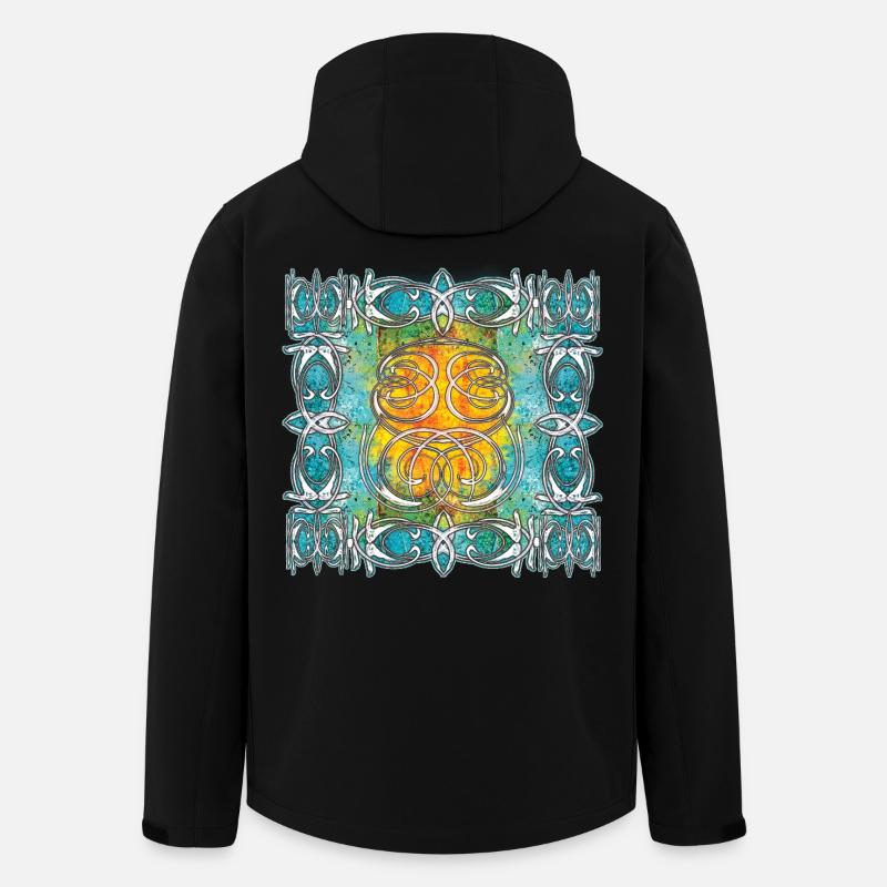 Celtic pattern with sun motifs - Men’s Recycled Softshell Jacket by Stanley/Stella - black