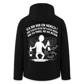 Ich Pinkel ins Koi Becken - Recycelte Männer Softshell-Jacke von Stanley/Stella - Schwarz - Hinten - AI Model Male 185 light (185cm)