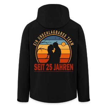 25 Jahre Unschlagbares Team Liebesgeschenk Paar - Recycelte Männer Softshell-Jacke von Stanley/Stella - Schwarz - Hinten - AI Model Male 185 light (185cm)