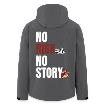 No Risk No Story - Citation motivante - Veste softshell homme en polyester recyclé Stanley/Stella - noir - Dos - AI Model Male 185 light (185cm)