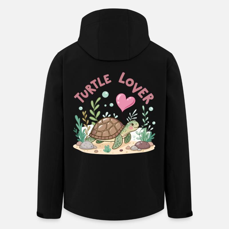 Pastellfarbene, verliebte Schildkröte - Recycelte Männer Softshell-Jacke von Stanley/Stella - Schwarz