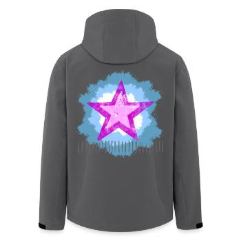 Glowing Pink Star in Watercolor Style - Men’s Recycled Softshell Jacket by Stanley/Stella - black - Back - AI Model Male 185 light (185cm)