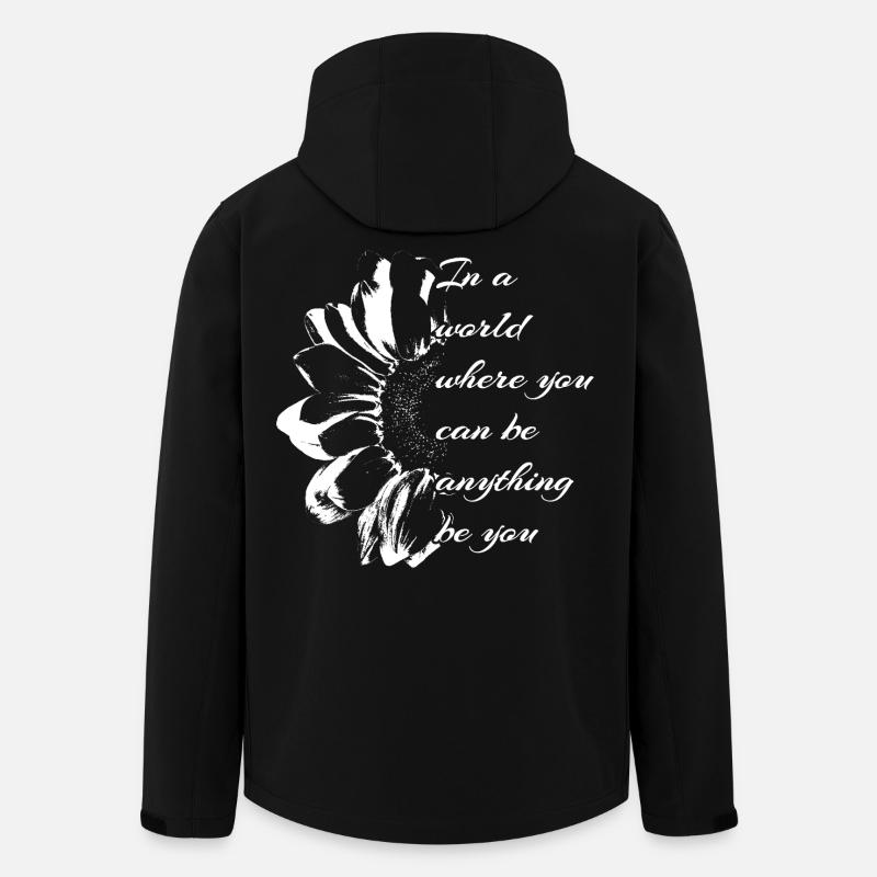 Blumenmuster mit inspirierendem Zitat - Recycelte Männer Softshell-Jacke von Stanley/Stella - Schwarz