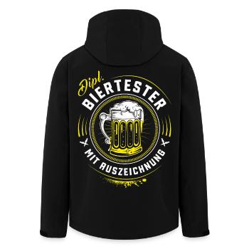 Certified Beer Tester / Funny Party Saying - Men’s Recycled Softshell Jacket by Stanley/Stella - black - Back - AI Model Male 185 light (185cm)
