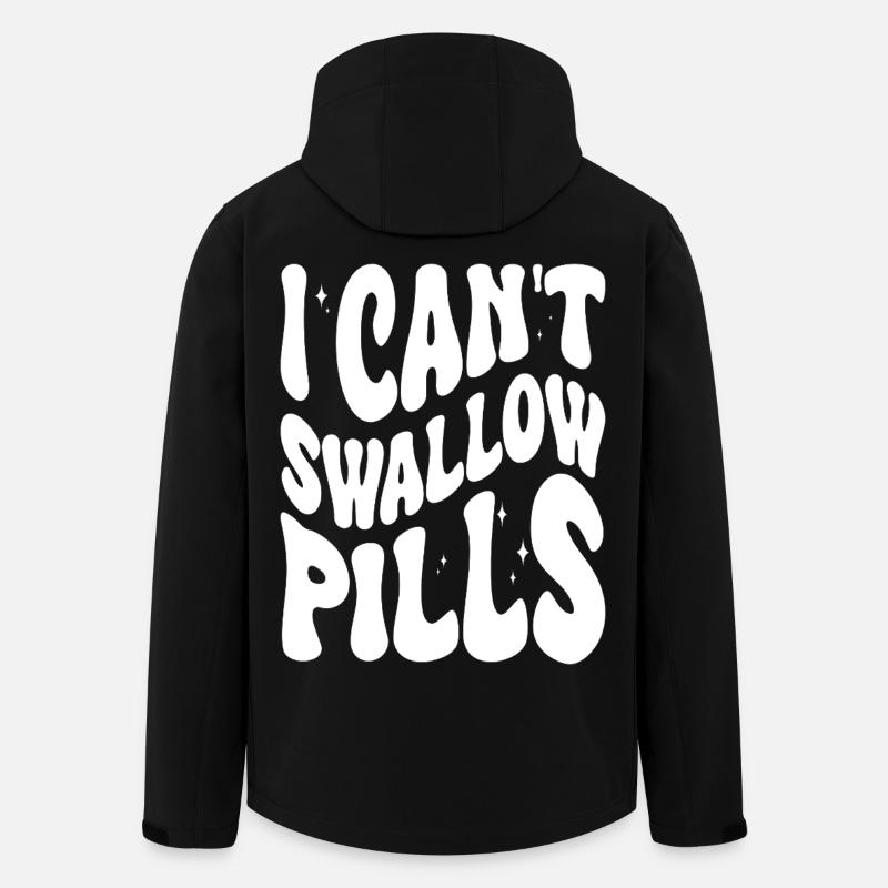 I can't swallow pills saying - Men’s Recycled Softshell Jacket by Stanley/Stella - black