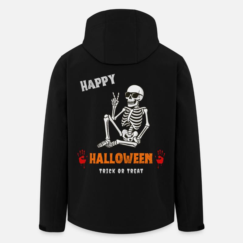 Odeur d’Halloween avec squelette - Veste softshell homme en polyester recyclé Stanley/Stella - noir