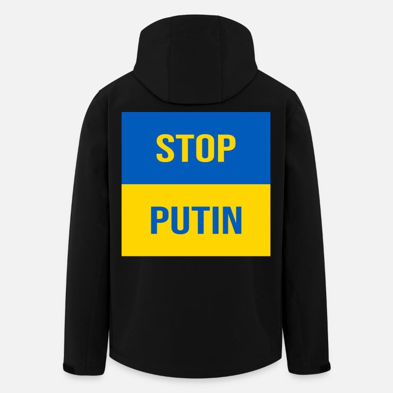 STOP PUTIN - Recycelte Männer Softshell-Jacke von Stanley/Stella - Schwarz