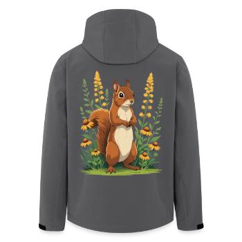 Charmant écureuil avec couronne de fleurs - Veste softshell homme en polyester recyclé Stanley/Stella - noir - Dos - AI Model Male 185 light (185cm)