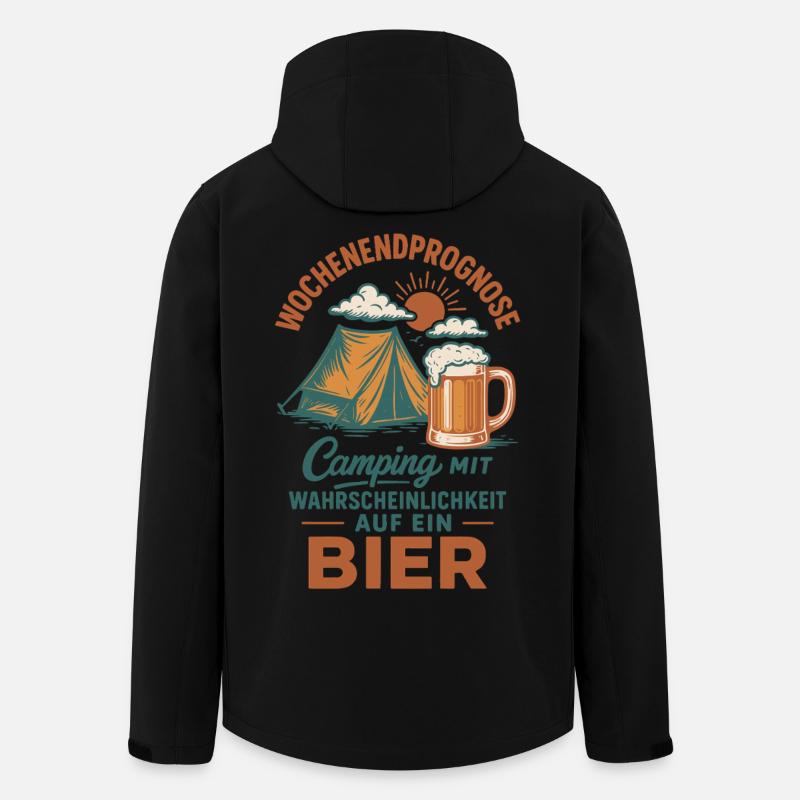 Wochenendprognose Camping Mit Bier - Recycelte Männer Softshell-Jacke von Stanley/Stella - Schwarz