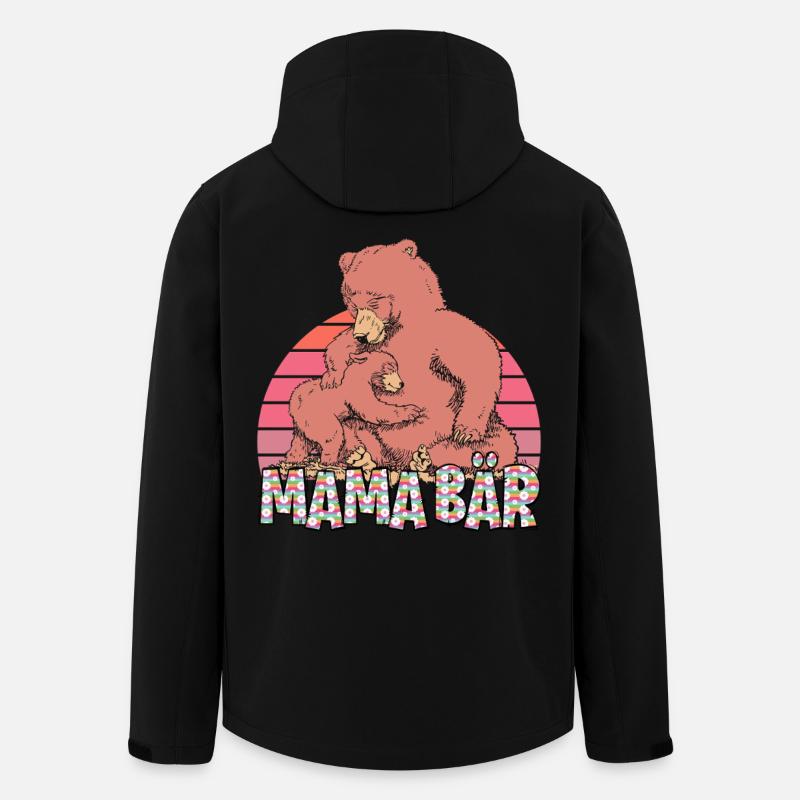 Bientôt Mama MOTHER BEAR Drôle - Veste softshell homme en polyester recyclé Stanley/Stella - noir