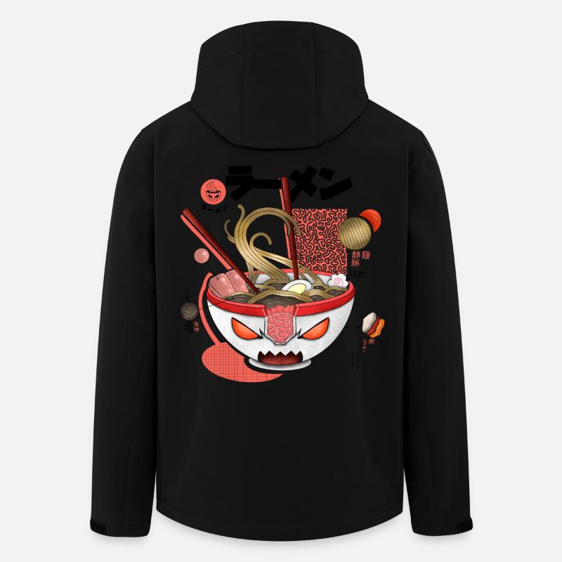 Halloween Spooky Ramen Bowl Design - Men’s Recycled Softshell Jacket by Stanley/Stella - black
