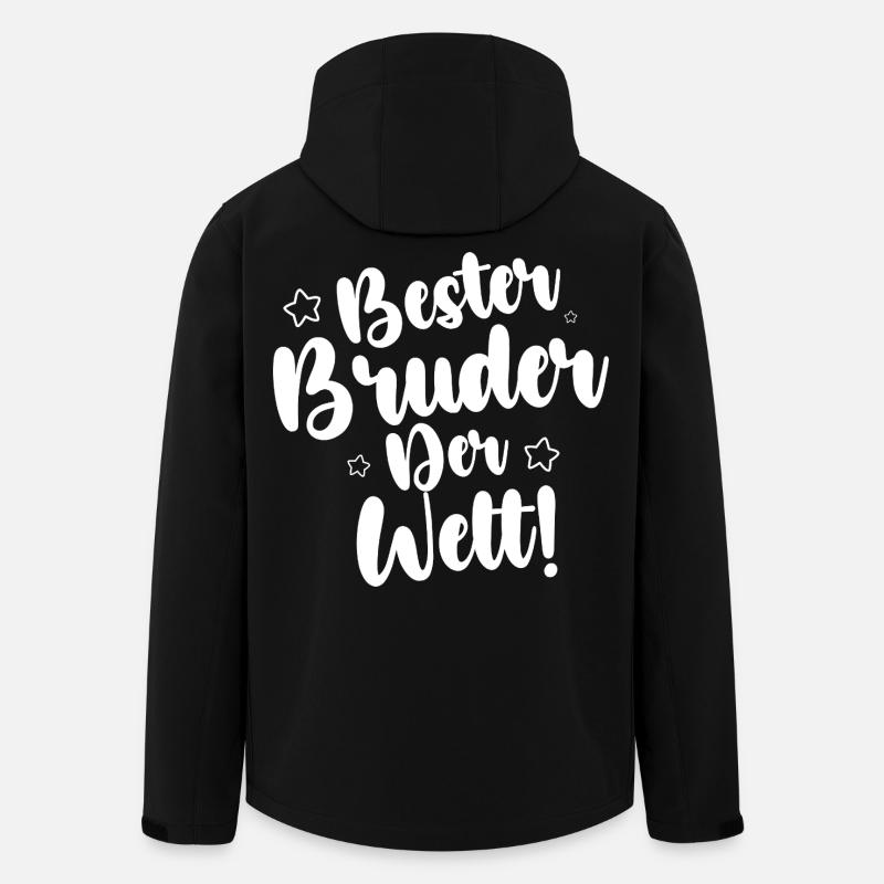 Meilleur frère du monde - Veste softshell homme en polyester recyclé Stanley/Stella - noir