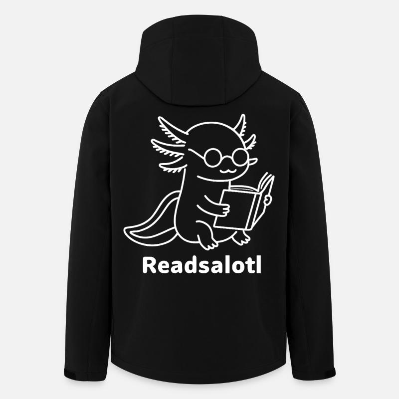 Lineart Readsalotl Axolotl Lecture - Men’s Recycled Softshell Jacket by Stanley/Stella - black