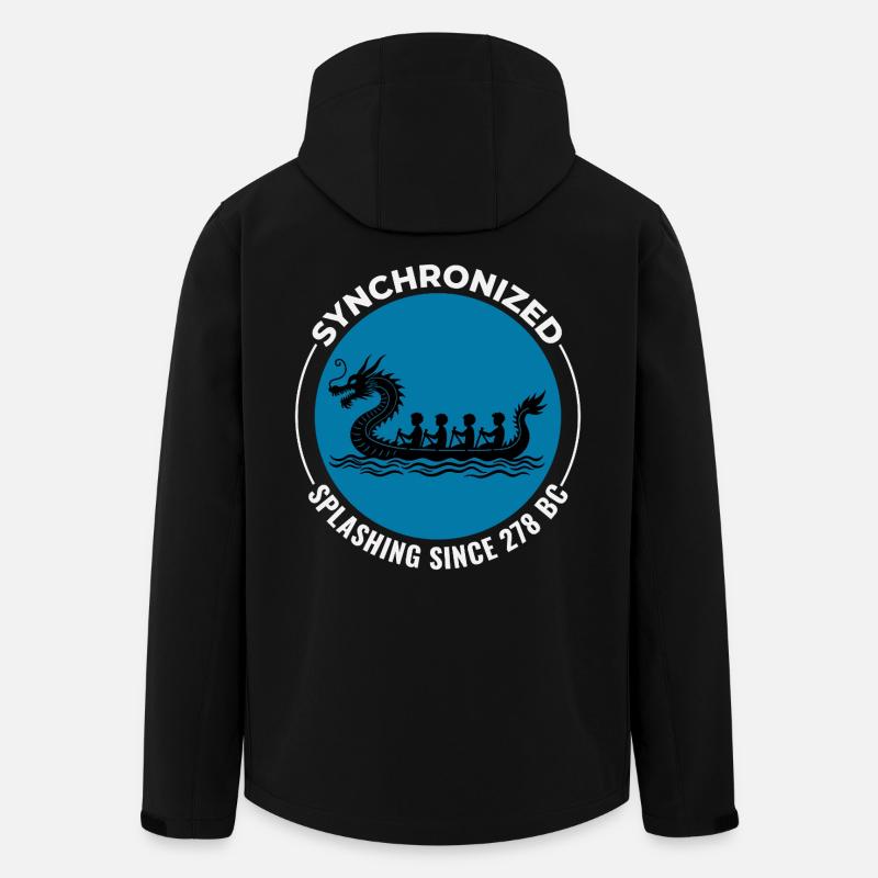 Synchronized Paddling Design  - Men’s Recycled Softshell Jacket by Stanley/Stella - black