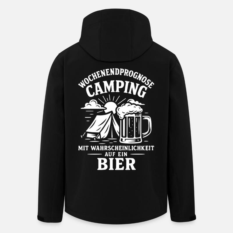 Camping Wochenendprognose Mit Bier - Recycelte Männer Softshell-Jacke von Stanley/Stella - Schwarz