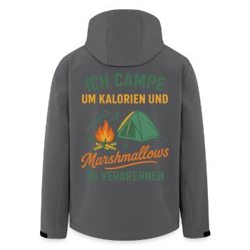 Ich Campe Um Kalorien Zu Verbrennen Camping Urlaub - Recycelte Männer Softshell-Jacke von Stanley/Stella - Schwarz - Hinten - AI Model Male 185 light (185cm)