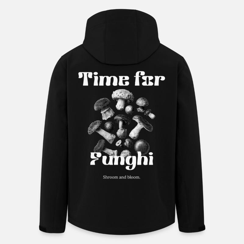 Champignons - Le temps des champignons - Veste softshell homme en polyester recyclé Stanley/Stella - noir